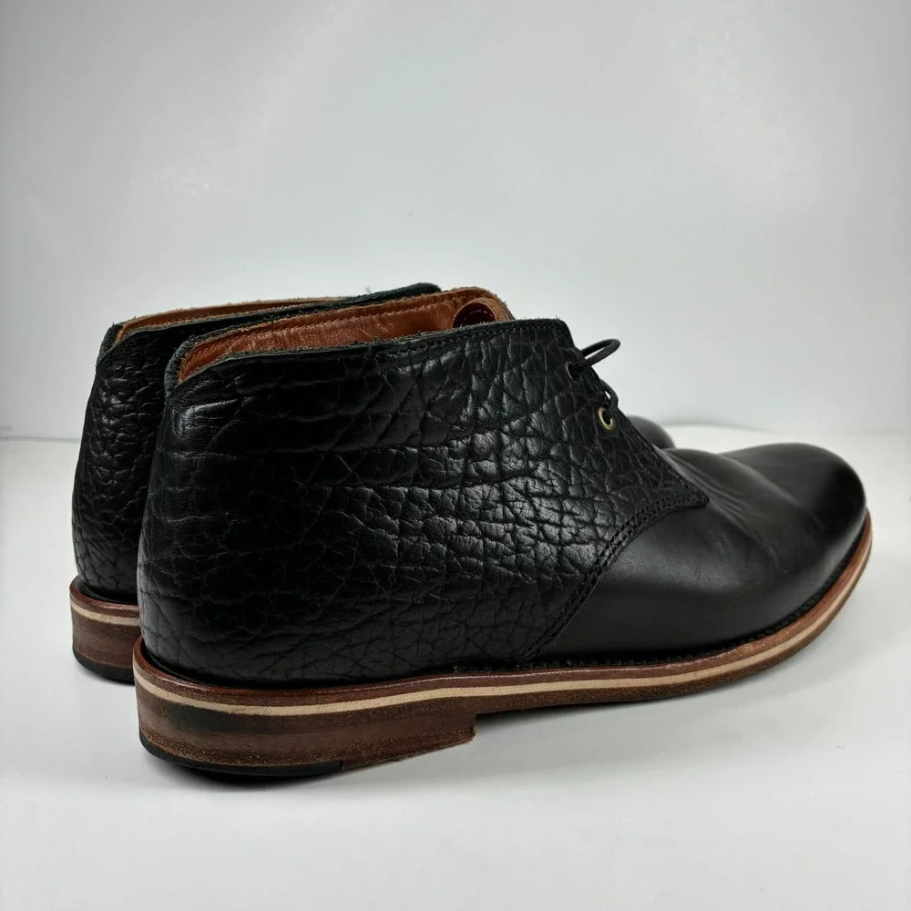 HELM Boots The Pete Men's US 8.5D Black Leather Chukka Casual Dress Boots H0039